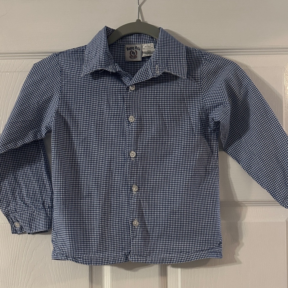 Happy Fella Blue Checkered Kids Shirt